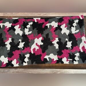 Michael Kors Pink and Gray Camouflage Pattern infinity scarf